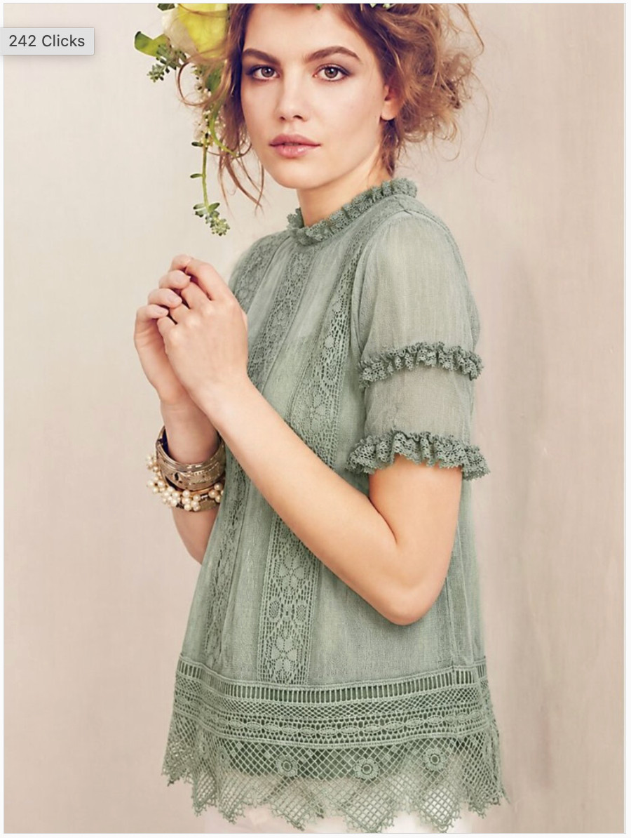 Anthropologie New Without Tag Lace Top: SMALL (Celadon Green) Anthropologie New Without Tag Lace Top: SMALL (Celadon Green)