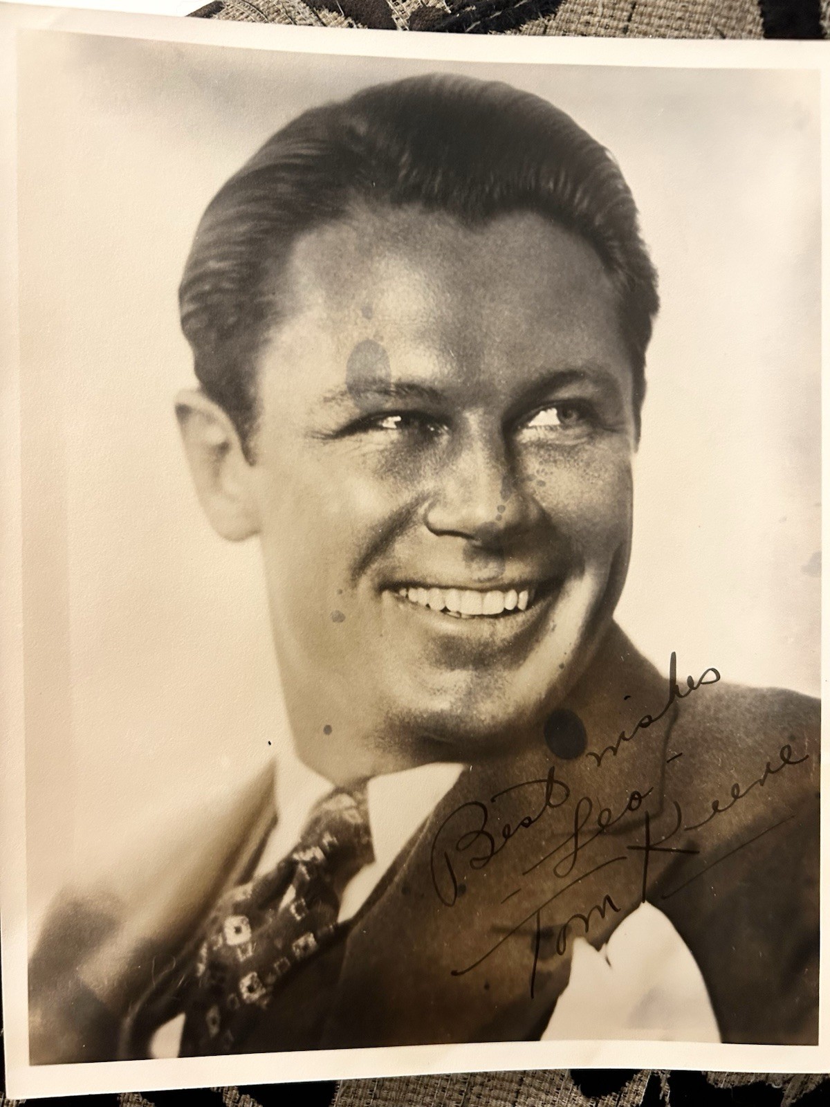 Tom Keene Signed Vintage Hollywood Photo Western Actor Plan 9 From Outer Space