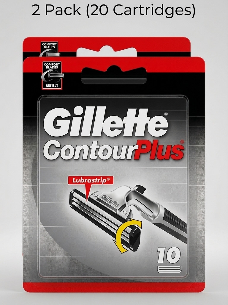 2 x Gillette Contour Plus Razor Blades Fits All Atra Razors - 20 Cartridges