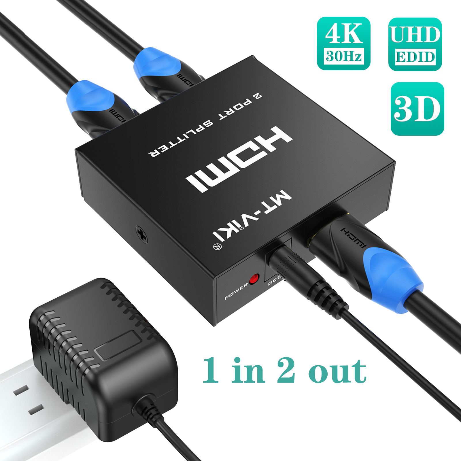 MT-VIKI HDMI Splitter 4K@30Hz 1 in 2 Out 4K@30Hz Mirror Only for PS4 Fire Stick MT-VIKI HDMI Splitter 4K@30Hz 1 in 2 Out 4K@30Hz Mirror Only for PS4 Fire Stick
