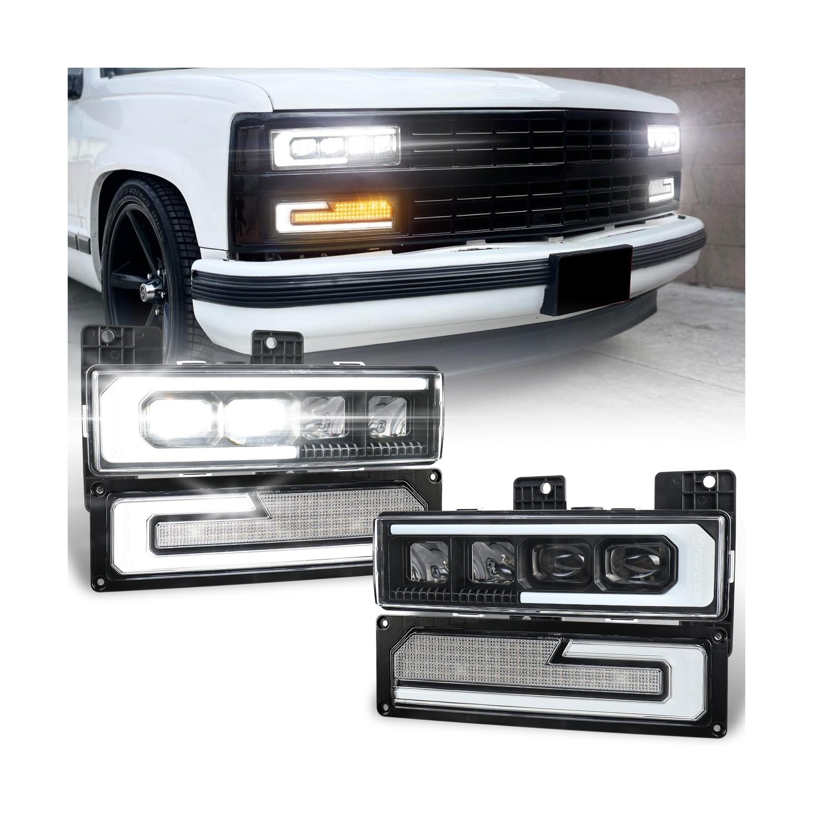 LED Headlight Assembly for 1988-1998 Chevy/GMC Silverado Tahoe | 500% Bright ... LED Headlight Assembly for 1988-1998 Chevy/GMC Silverado Tahoe | 500% Bright ...