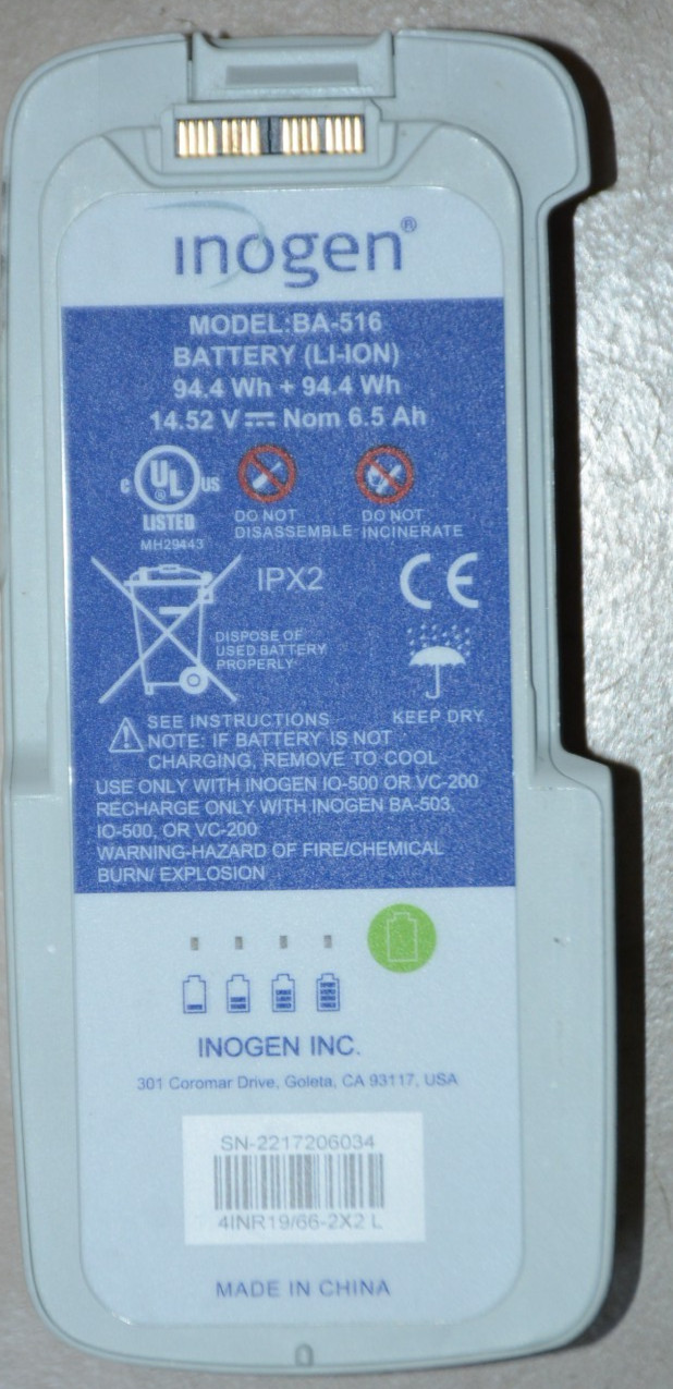 Inogen G5/OxyGo Next   BA-516  double size and Life Battery  6.4Ah