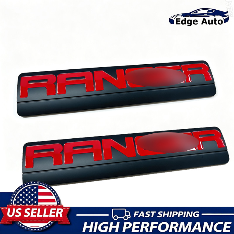 2Pcs 3D RANGER Badges Emblem For 1997-2011 F-150 Ranger Red Black 6L5Z-16720-B