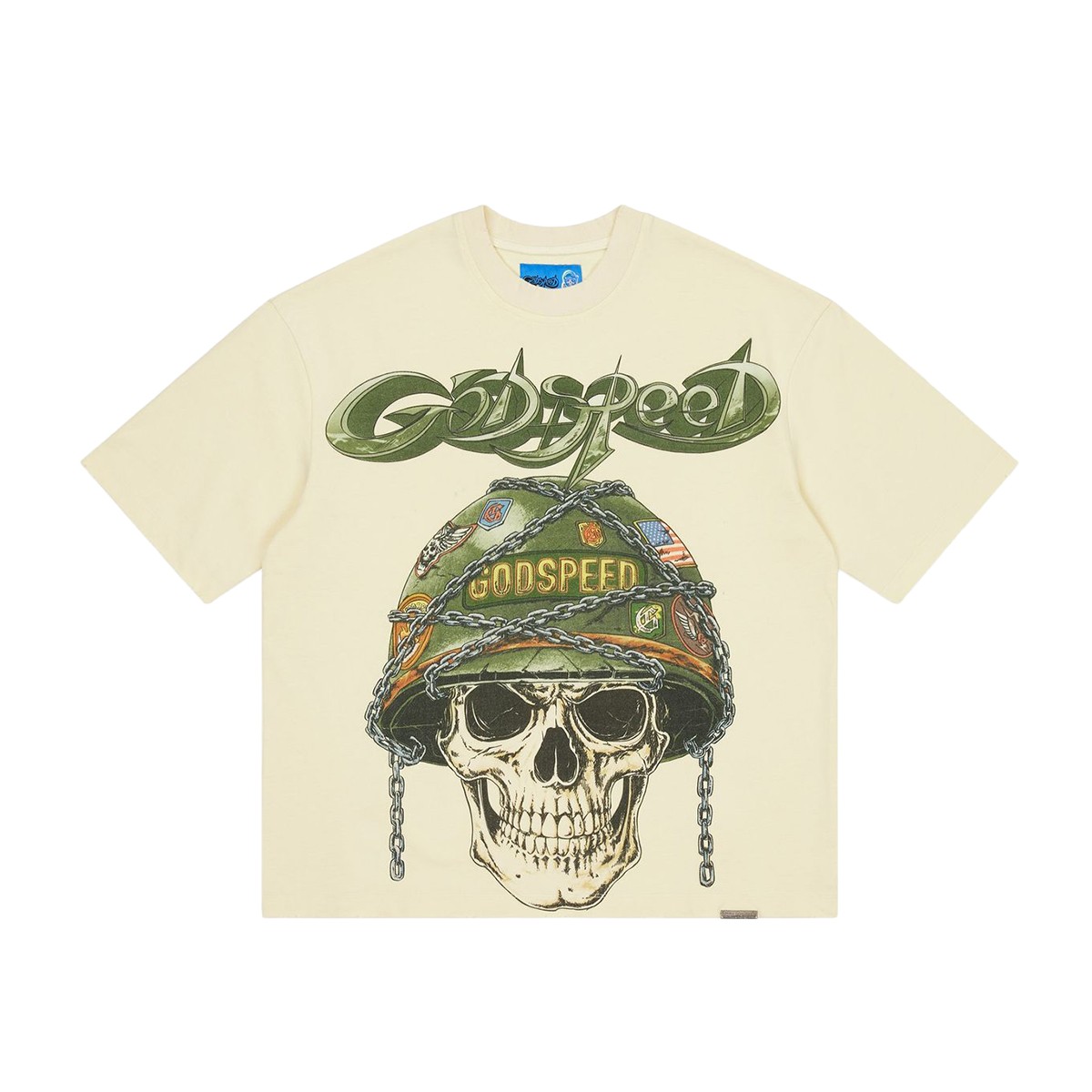 Godspeed NextGen Crew Neck T-Shirt Badges of Honor II Mens Beige BADGES OF HONOR Godspeed NextGen Crew Neck T-Shirt Badges of Honor II Mens Beige BADGES OF HONOR