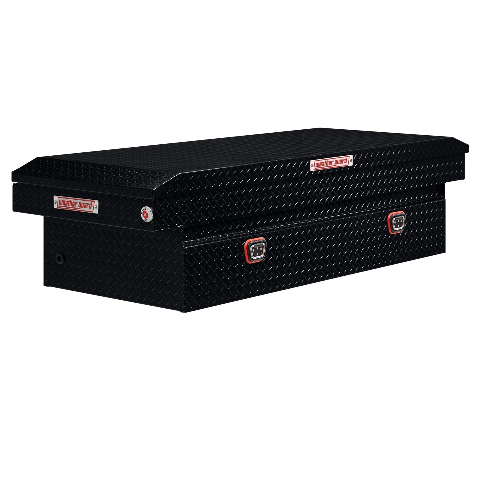 Weather Guard Full Extra-Wide Saddle Box, 72in.W, Aluminum, Gloss Black, Model# Weather Guard Full Extra-Wide Saddle Box, 72in.W, Aluminum, Gloss Black, Model#