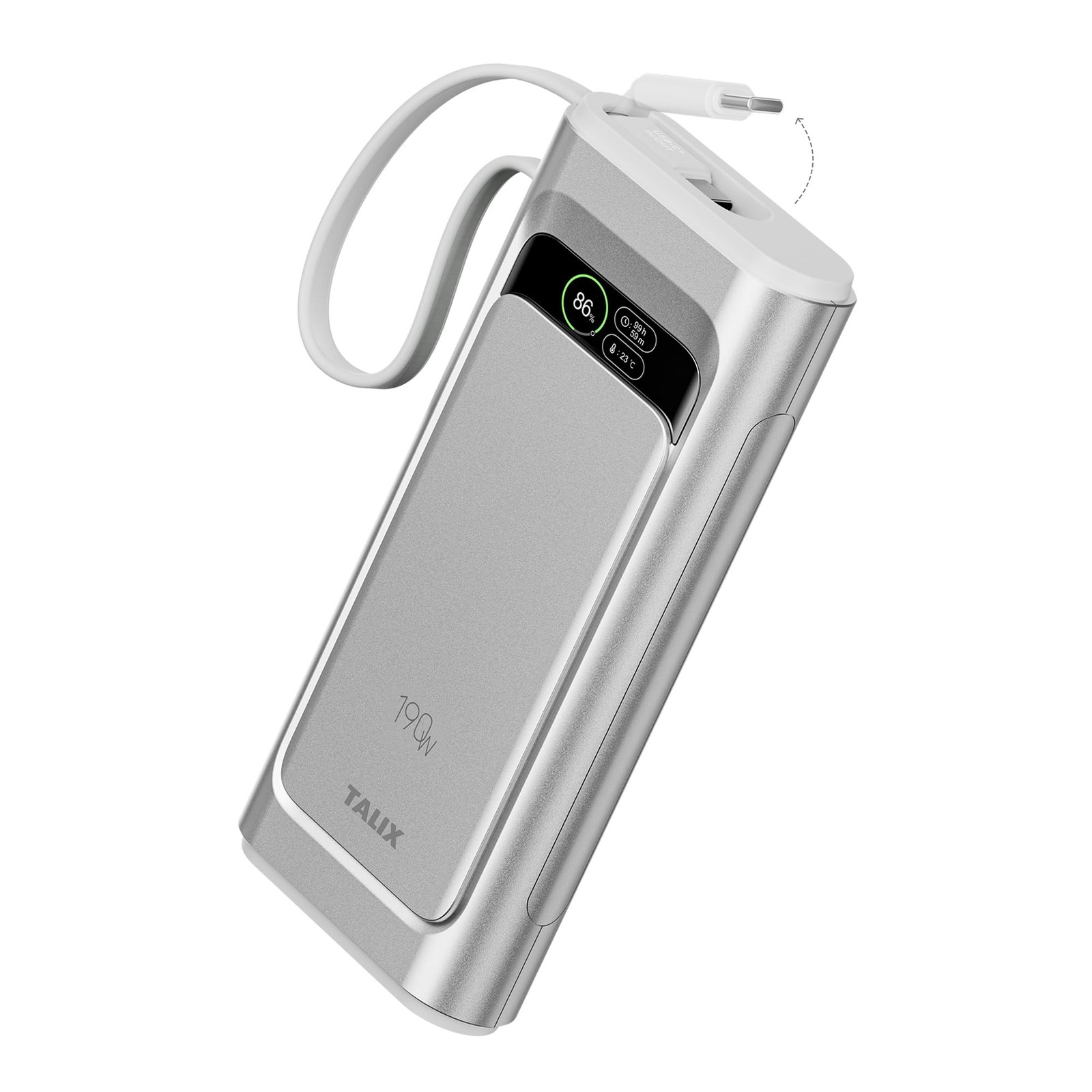 TALIX Laptop Power Bank, 20,000mAh Portable Charger with 190W Total Silver TALIX Laptop Power Bank, 20,000mAh Portable Charger with 190W Total Silver