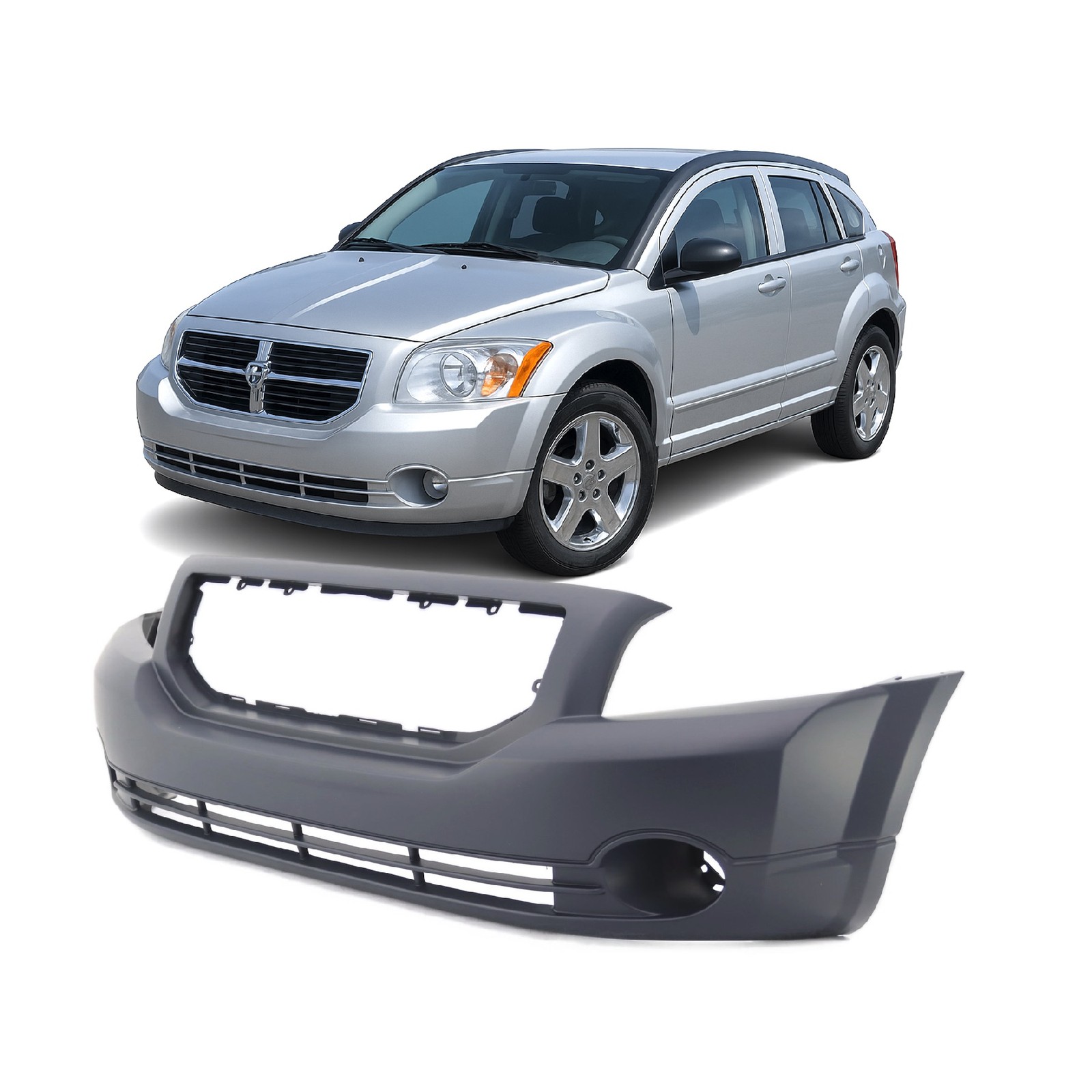 2007-2012 Dodge Caliber Hatchback Primed Front Bumper Cover CH1000870 5183394AE