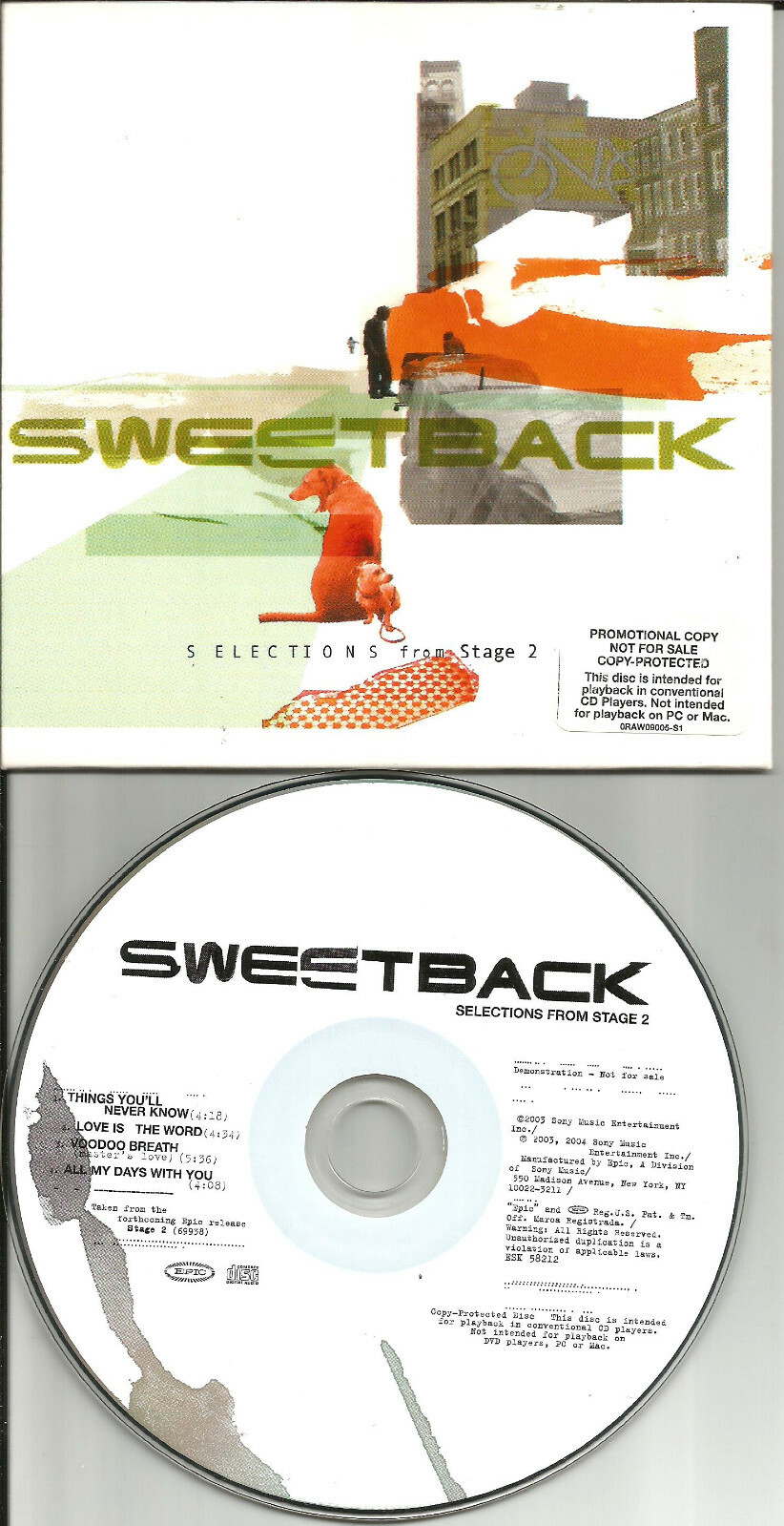 SADE backing Band SWEETBACK 2003 Rare 4TRK Sampler LIMITED PROMO DJ CD single SADE backing Band SWEETBACK 2003 Rare 4TRK Sampler LIMITED PROMO DJ CD single