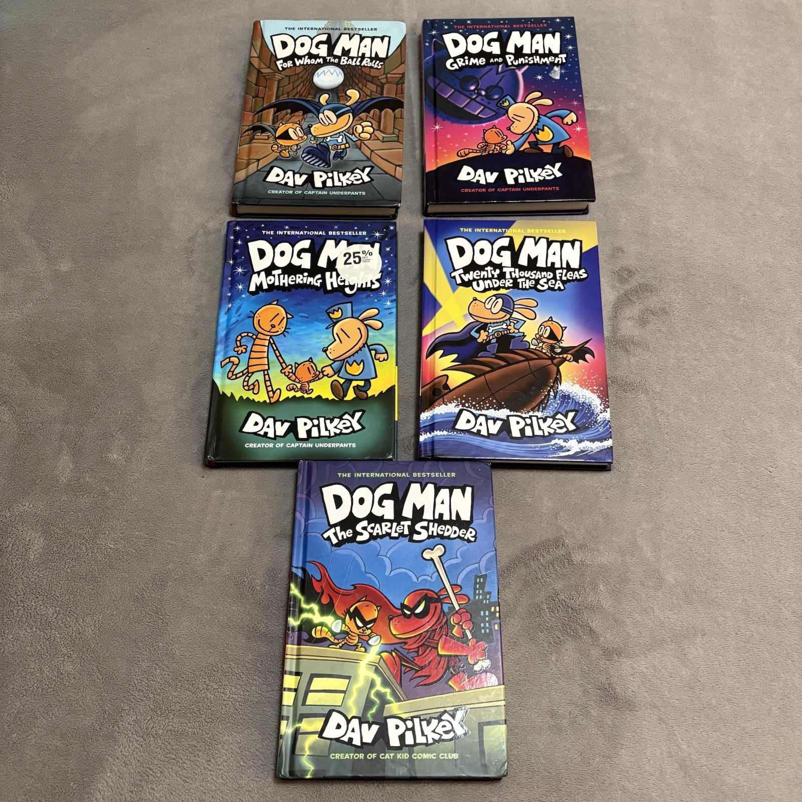 Dog Man Hardcover Book Lot 7 9 10 11 12 Dav Pilkey Graphic Novel Set Lot of 5