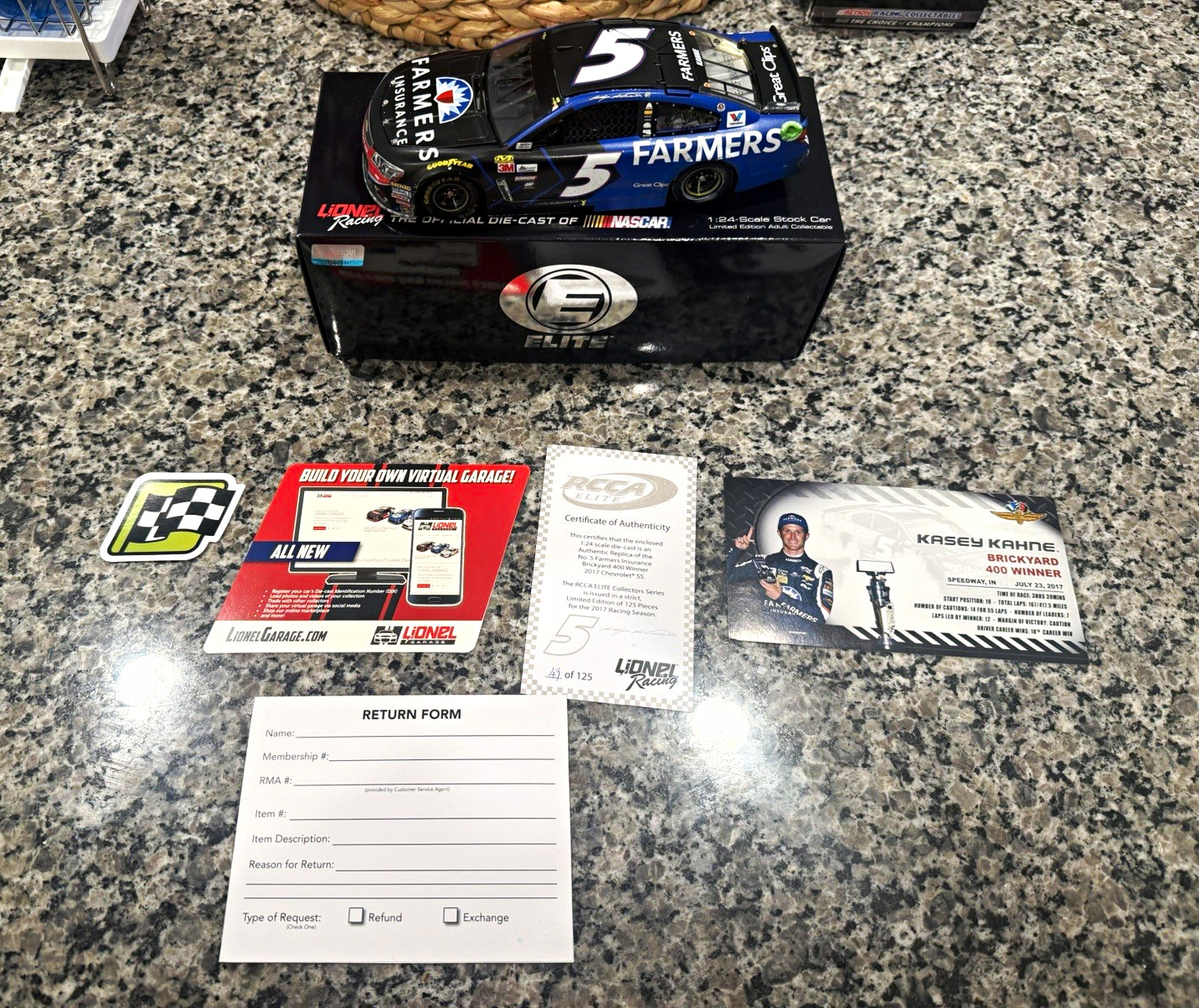 2017 Kasey Kahne Farmers Insurance Brickyard Win Elite Last Win