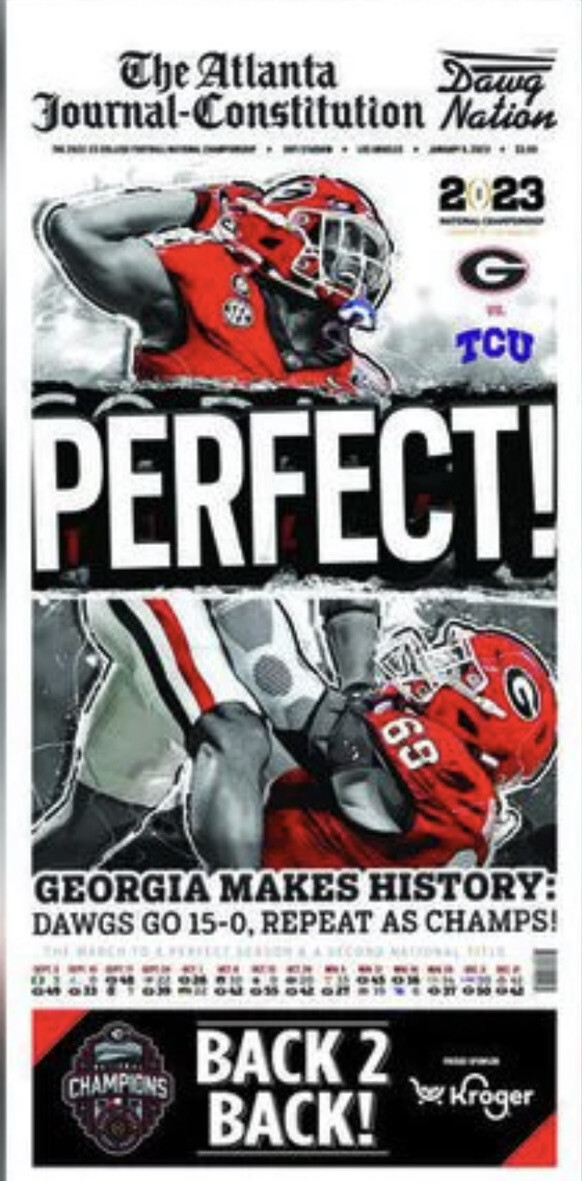 New 2022-23 UGA National Champions AJC 1st Edition