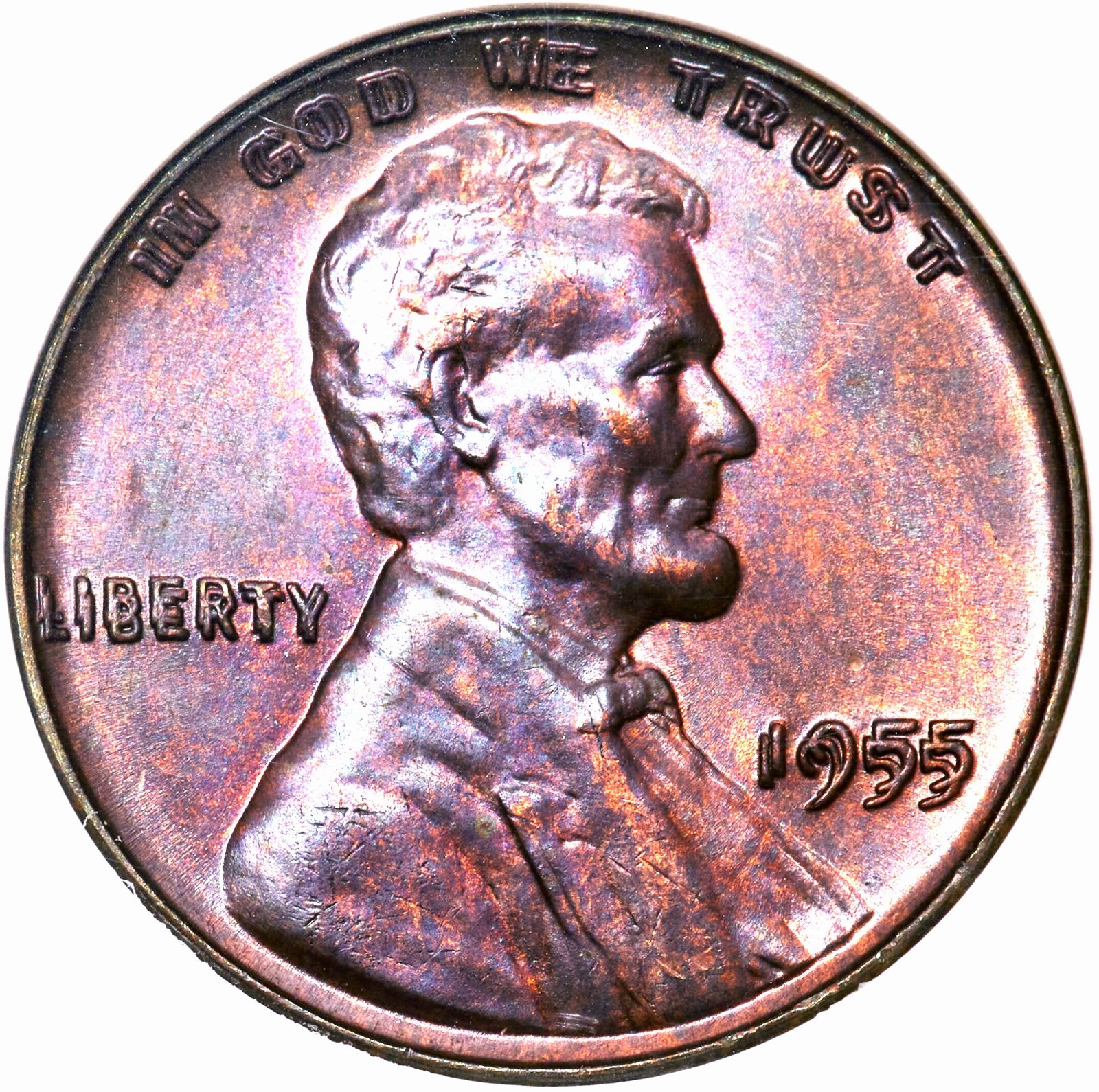 Lincoln Wheat 1 Cent 1955 Double Die Obverse Attractive Key Date