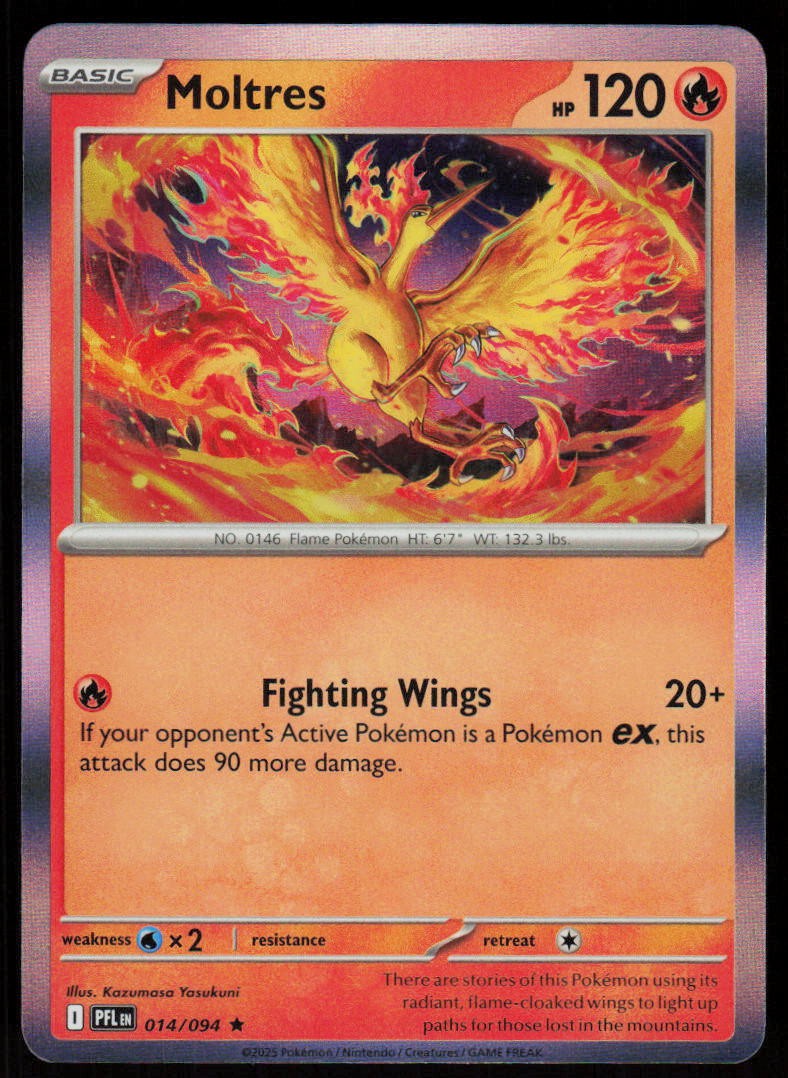 Moltres 014/094 Rare Phantasmal Flames Pokemon Holo Near Mint