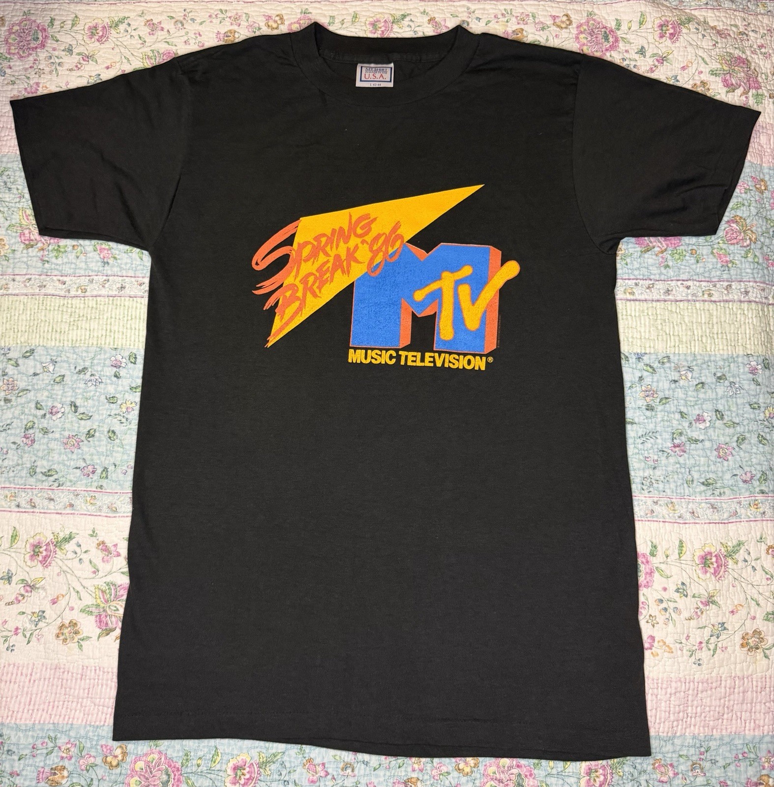 VTG 80s MTV Music Television Spring Break Band of The Hand Single Stitch Tee MED