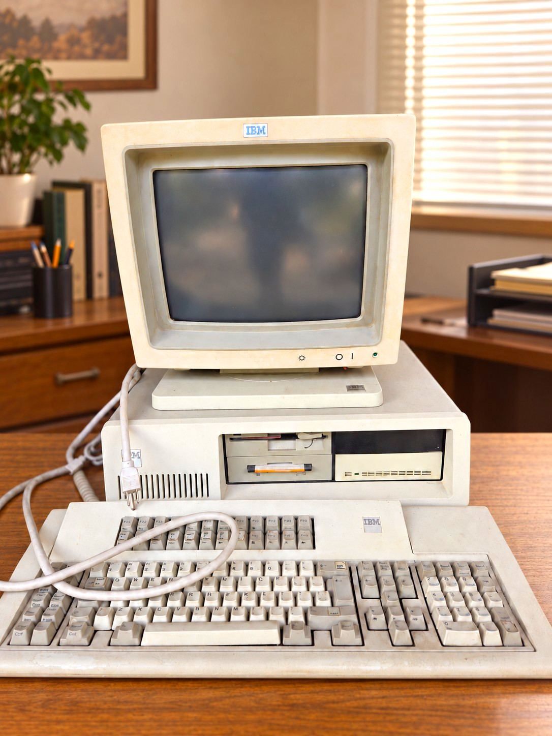 IBM PC Vintage Desktop Computer System with IBM Monitor and Keyboard 3270 IBM PC Vintage Desktop Computer System with IBM Monitor and Keyboard 3270