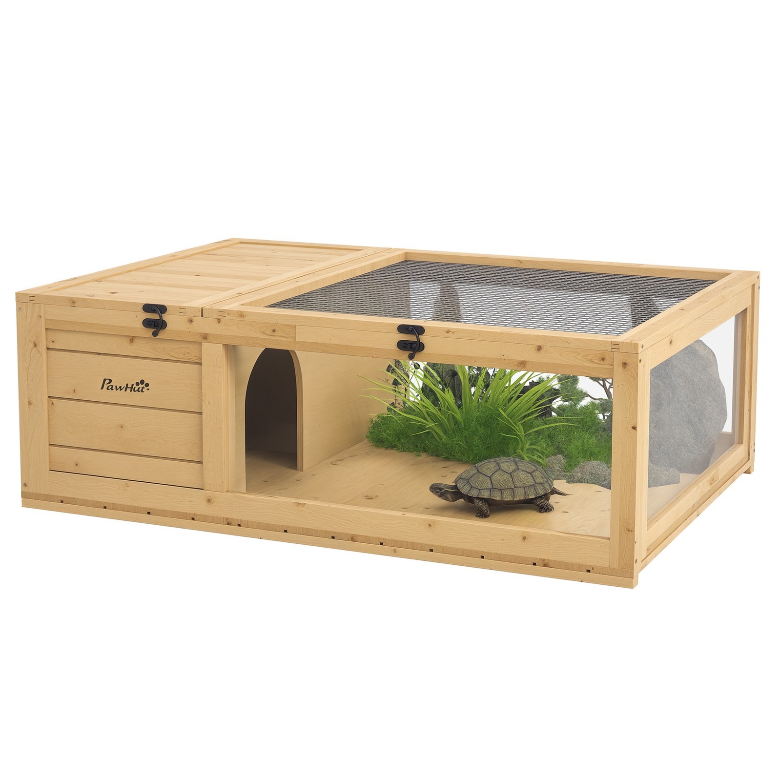 Wooden Tortoise House Turtle Habitat Enclosure Outdoor Reptile Cage