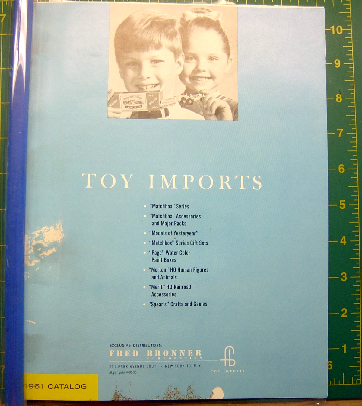 Bronner 1961 Toy Imports Dealers' Catalog Lesney Matchbox Merit Page Spears RARE Bronner 1961 Toy Imports Dealers' Catalog Lesney Matchbox Merit Page Spears RARE