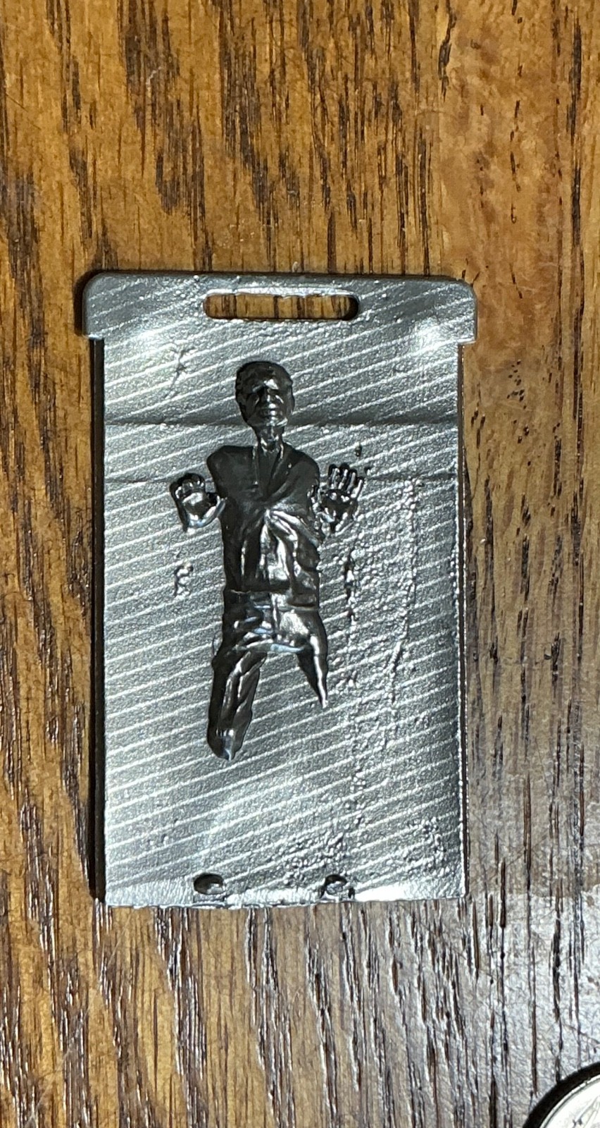 han solo in carbonite, .925 sterling silver, .848 troy ounces, lost wax cast han solo in carbonite, .925 sterling silver, .848 troy ounces, lost wax cast