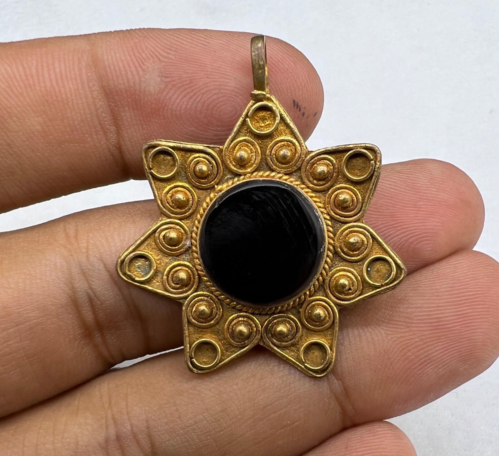 Rare Beautiful Old Vintages 21 CRT Gold Gilding Antique Star Pendent Rare Beautiful Old Vintages 21 CRT Gold Gilding Antique Star Pendent