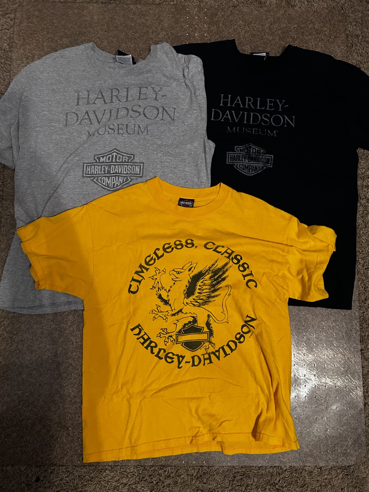 Lot Of 3 Vintage Harley Davidson Men\'s Graphic T-Shirts