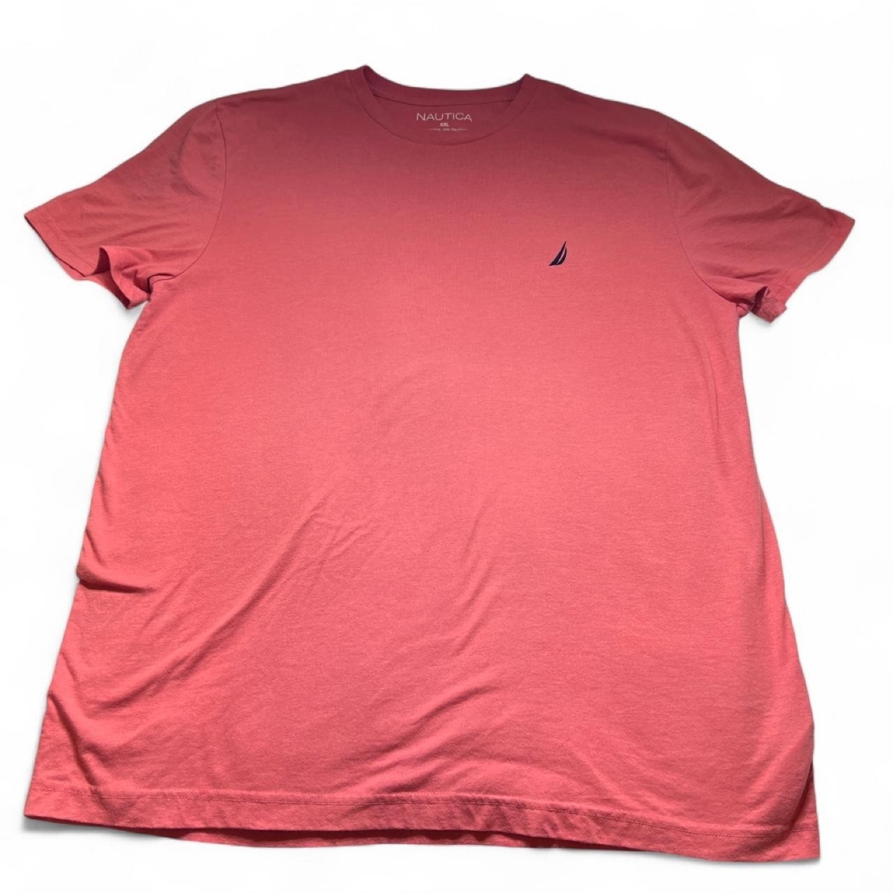 Nautica Mens XXL T-Shirt Short Sleeve Coral Pink Heathered J-Class Logo Tee Nautica Mens XXL T-Shirt Short Sleeve Coral Pink Heathered J-Class Logo Tee
