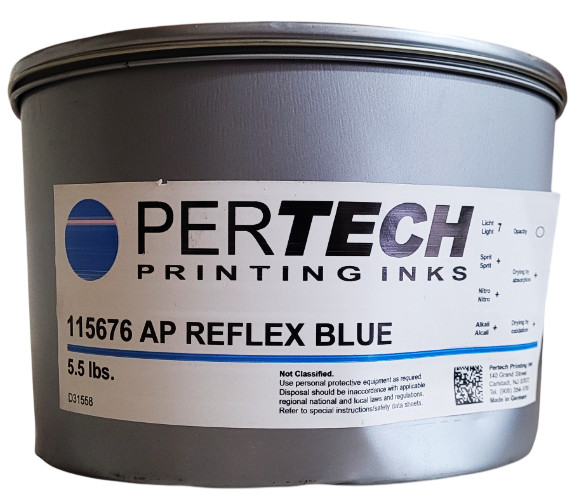 PerTech AP Reflex Blue 115676 5.5lbs Printing Ink With Dented Tin