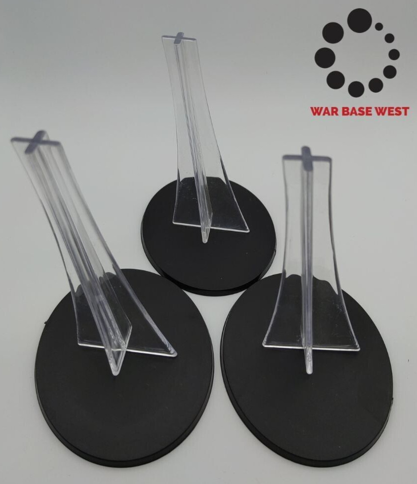 Lot Of 3 120mm x 92mm Large Oval Bases + Flying Stems Used For Warhammer 40k  