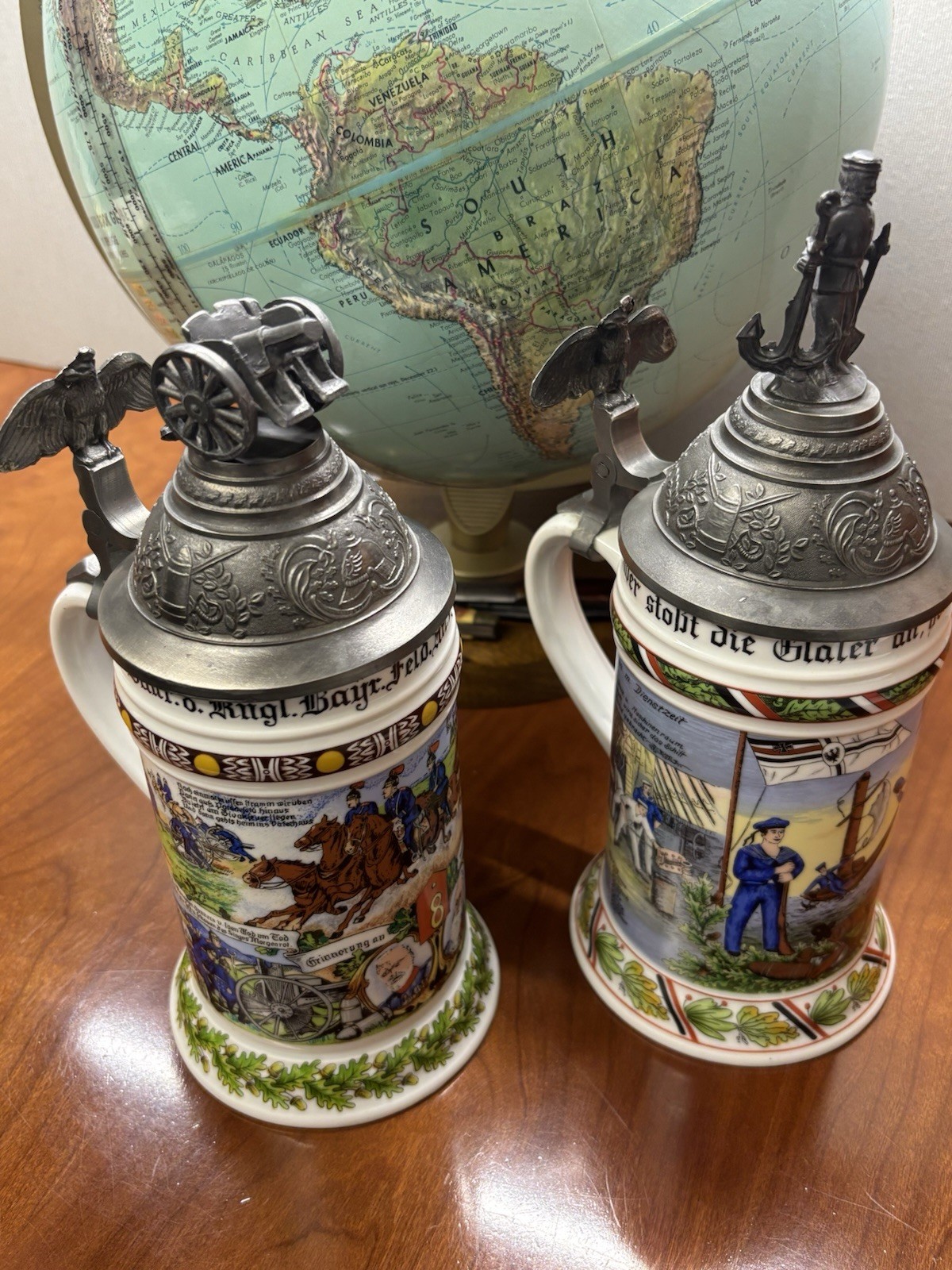 WWI Regimental Stein Kaiser W Germany Navy & Artillery 483E 483C Grouping WWI Regimental Stein Kaiser W Germany Navy & Artillery 483E 483C Grouping