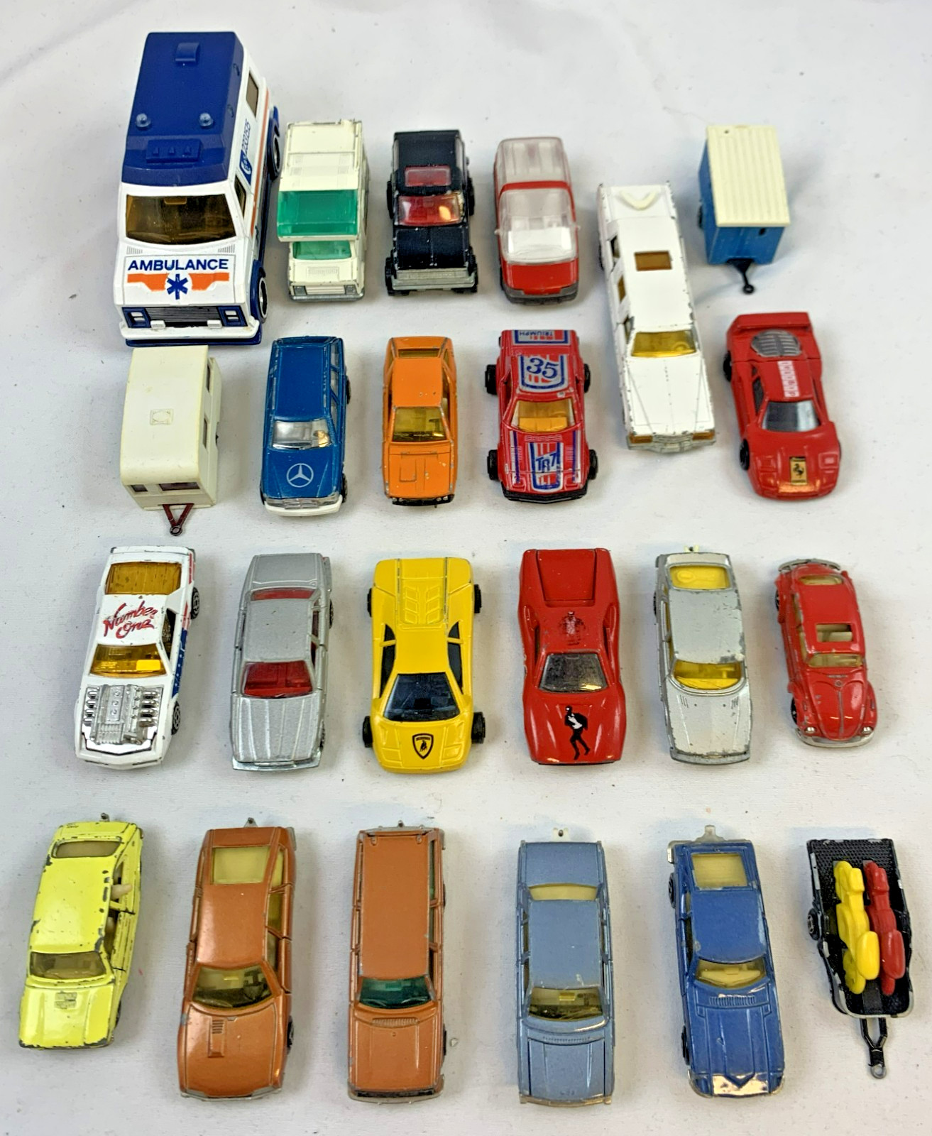 Majorette Bundle 23 Vehicles Cars Trailers Vintage Model Cars Collection 80s