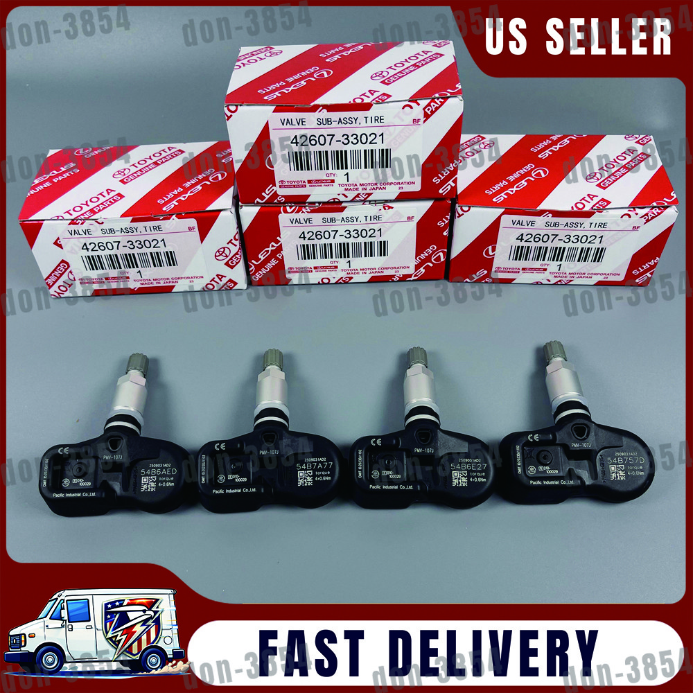 4PCS TPMS Genuine 42607-33021 OEM PMV-107J For Lexus Scion Tire Pressure Sensor