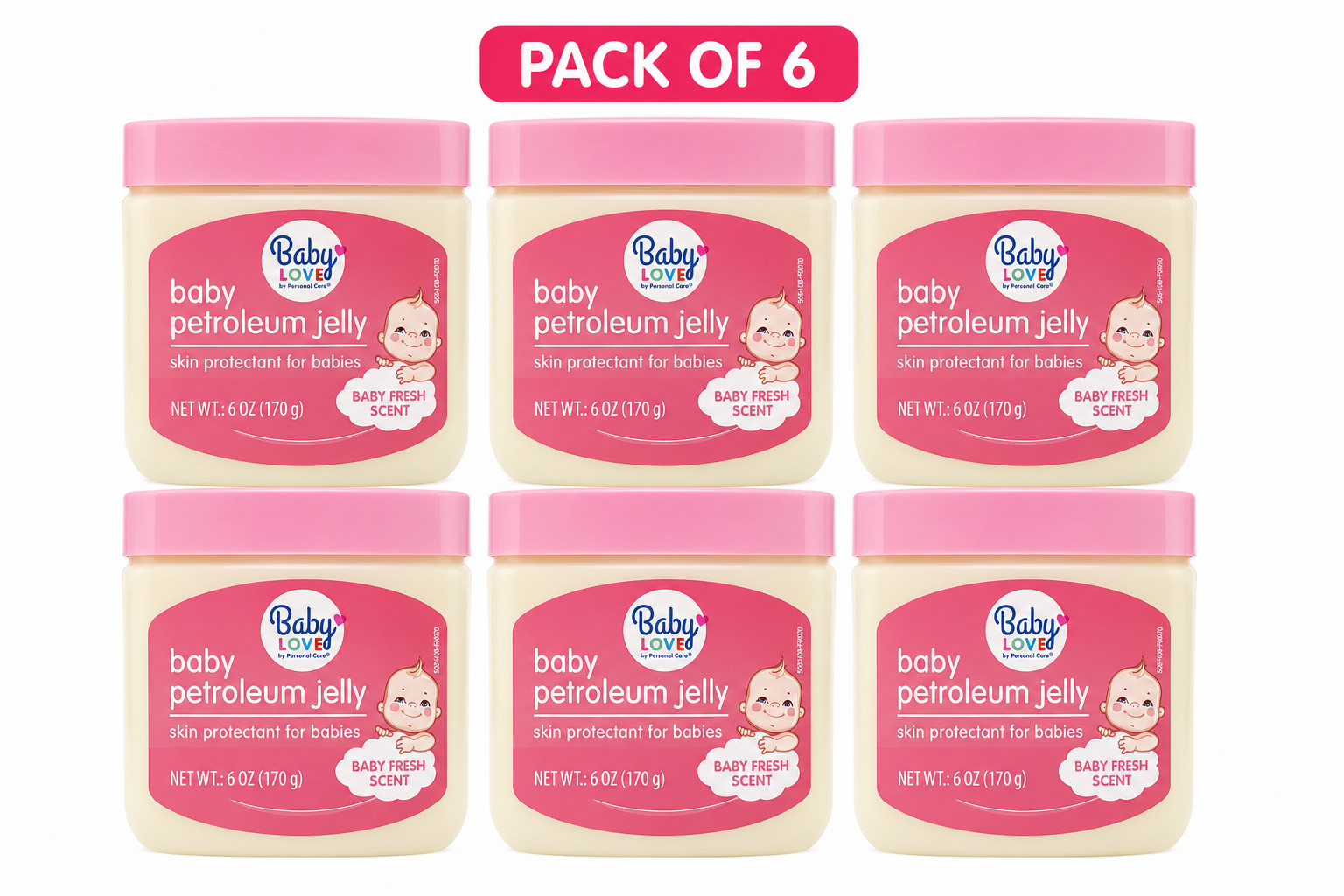 Baby Love Baby Petroleum Jelly Baby Fresh Scent Skin Protectant 6oz - Pack of 6