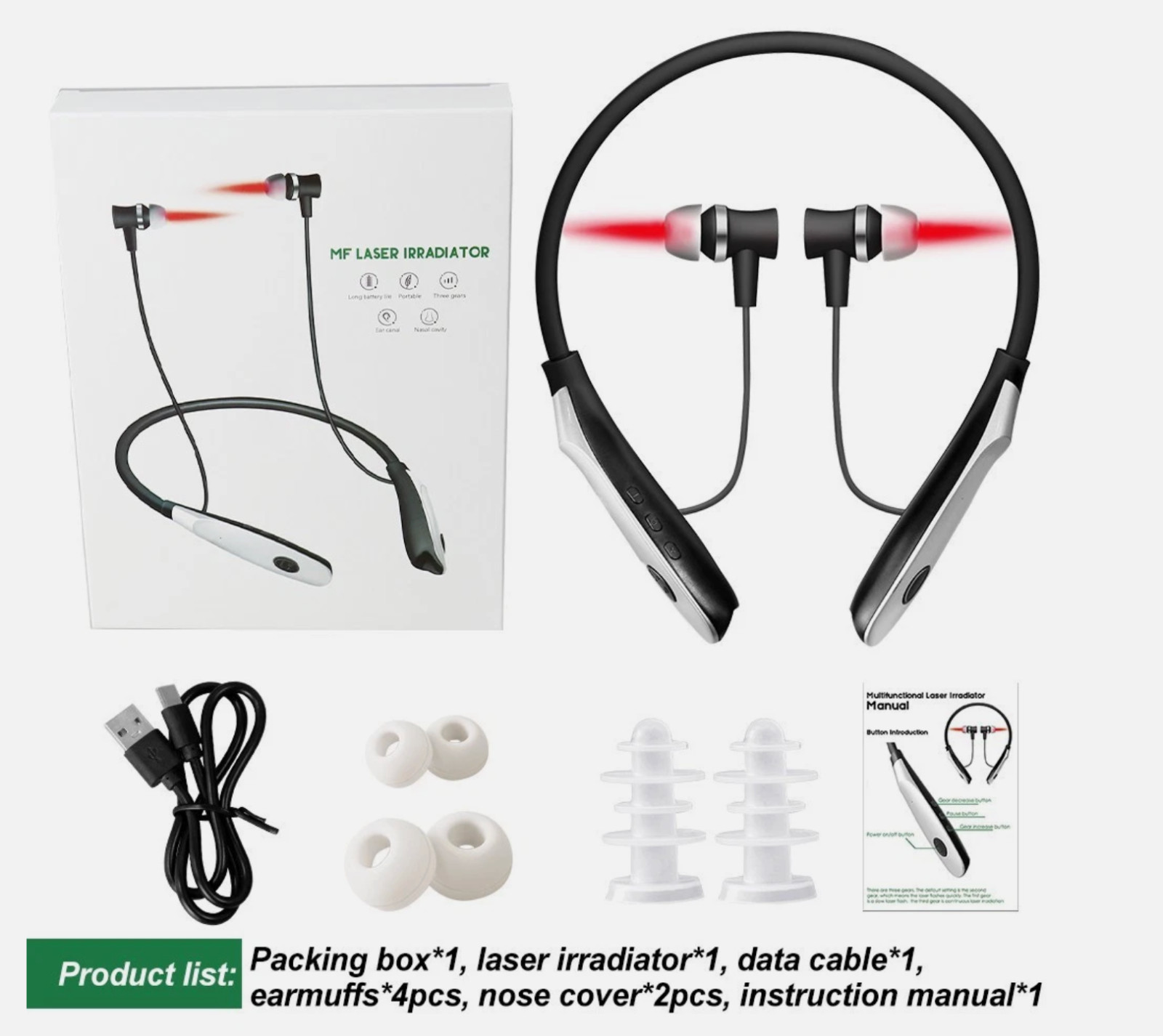 Red Light Therapy Device Ears Red Light Rehears Relief 650nm Tinnitus