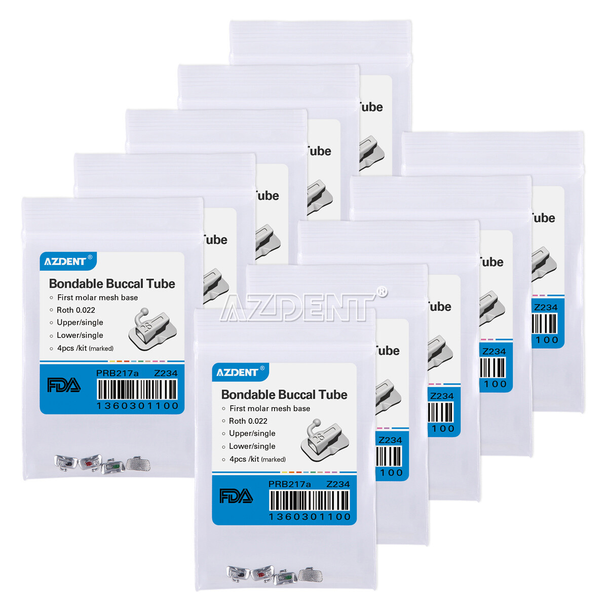 AZDENT 40pcs Orthodontic Bondable 1st Molar Roth.022 Buccal Tube Non-conv AZDENT 40pcs Orthodontic Bondable 1st Molar Roth.022 Buccal Tube Non-conv