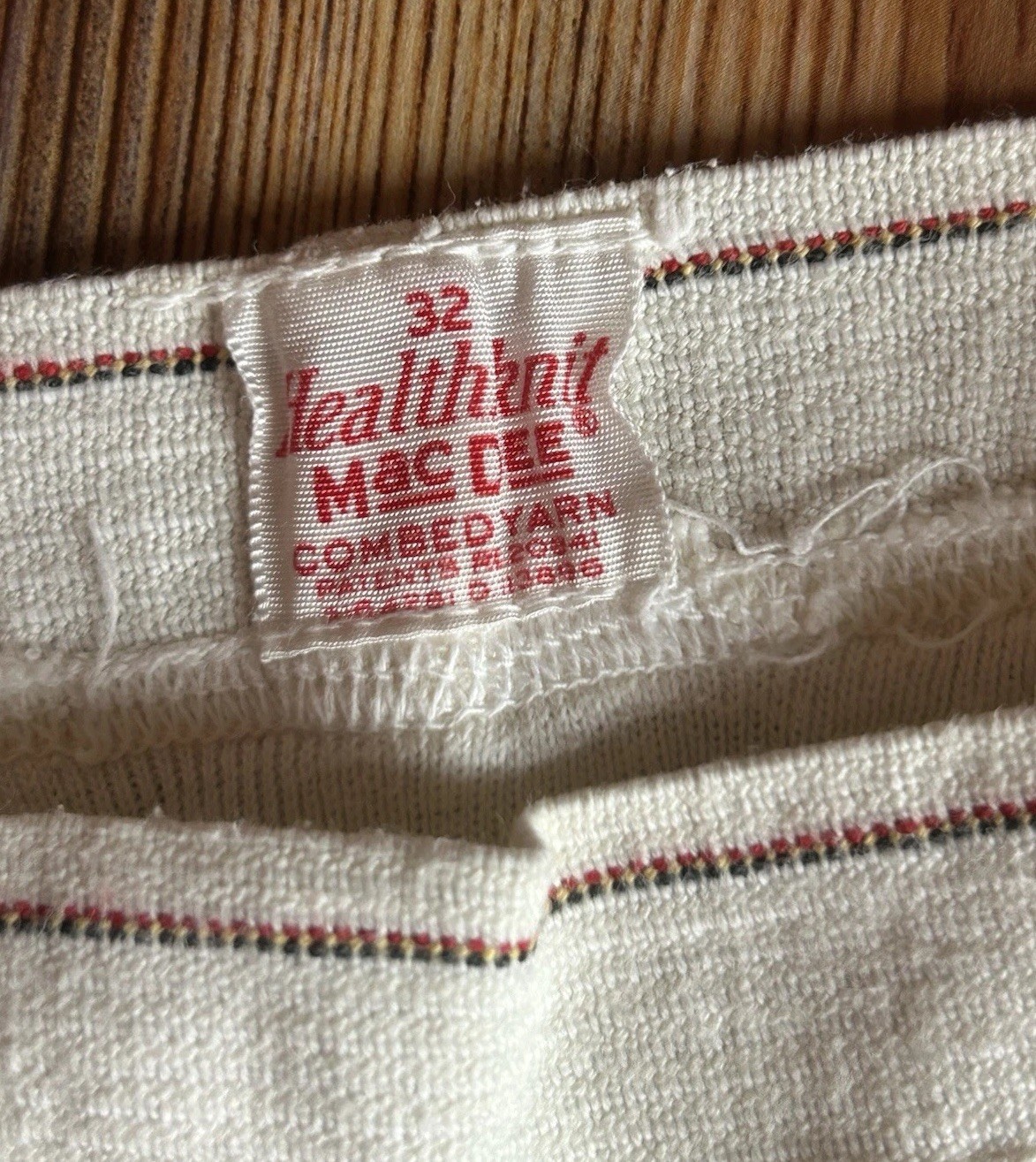 Vintage 1960s Healthknit Long Johns Set Waffle Knit Top Large Bottoms 32 