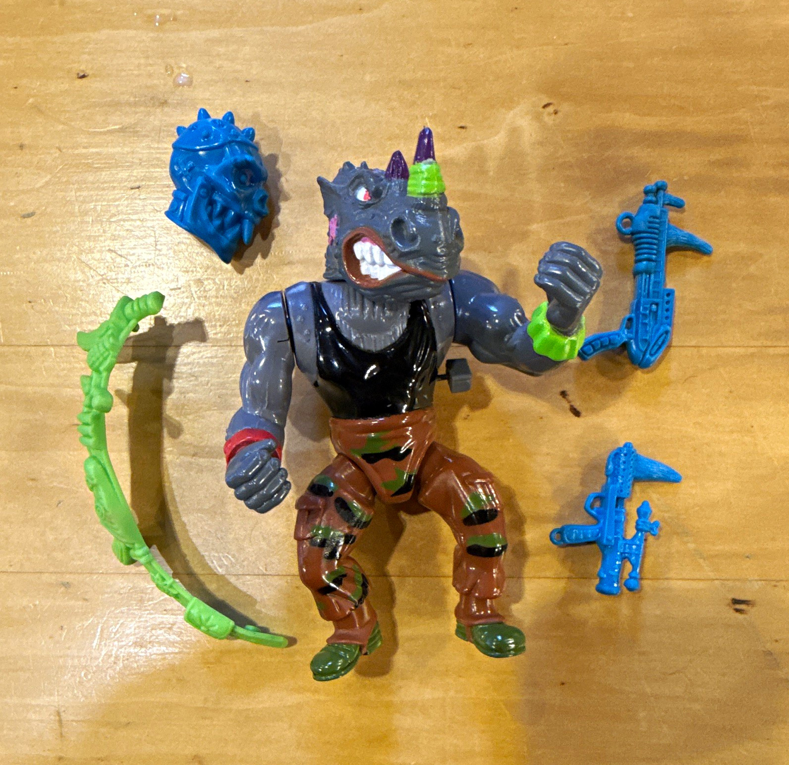 Vintage 1991 TMNT Wacky Action Machine Gunnin Rocksteady 100% Complete Playmates Vintage 1991 TMNT Wacky Action Machine Gunnin Rocksteady 100% Complete Playmates