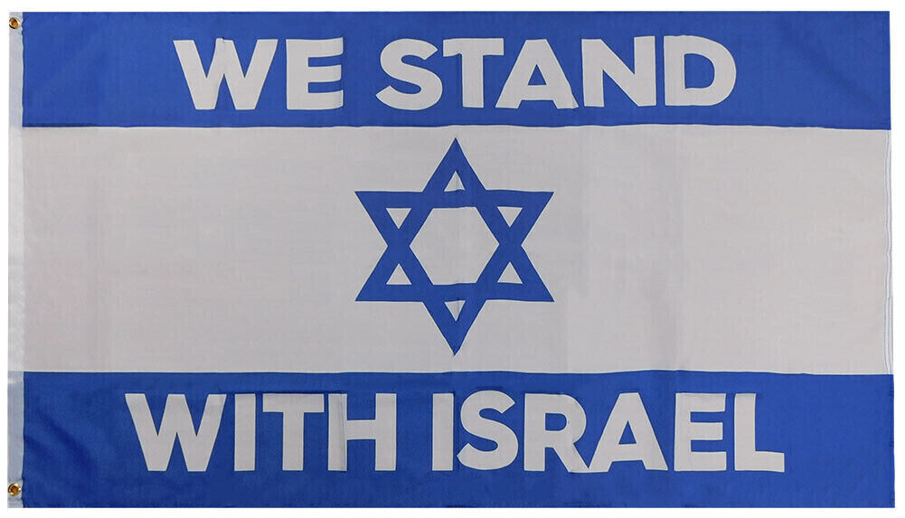 3x5 Foot I Stands with Israel Flag USA Solidarity Together Jewish National Flags
