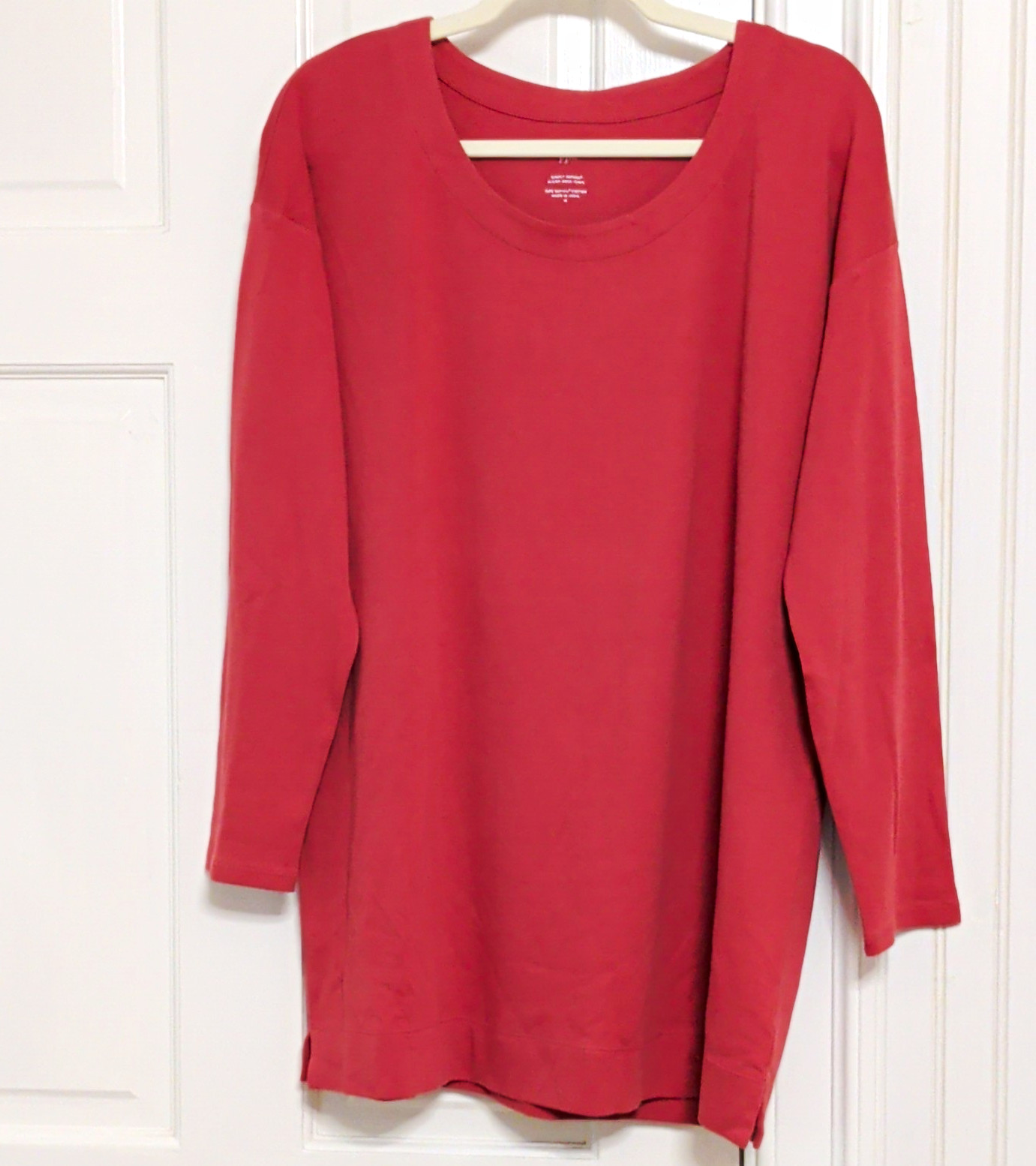 J. Jill Women’s Pink Scoop Neck Supima Cotton Knit Long Sleeve Tunic, M J. Jill Women’s Pink Scoop Neck Supima Cotton Knit Long Sleeve Tunic, M
