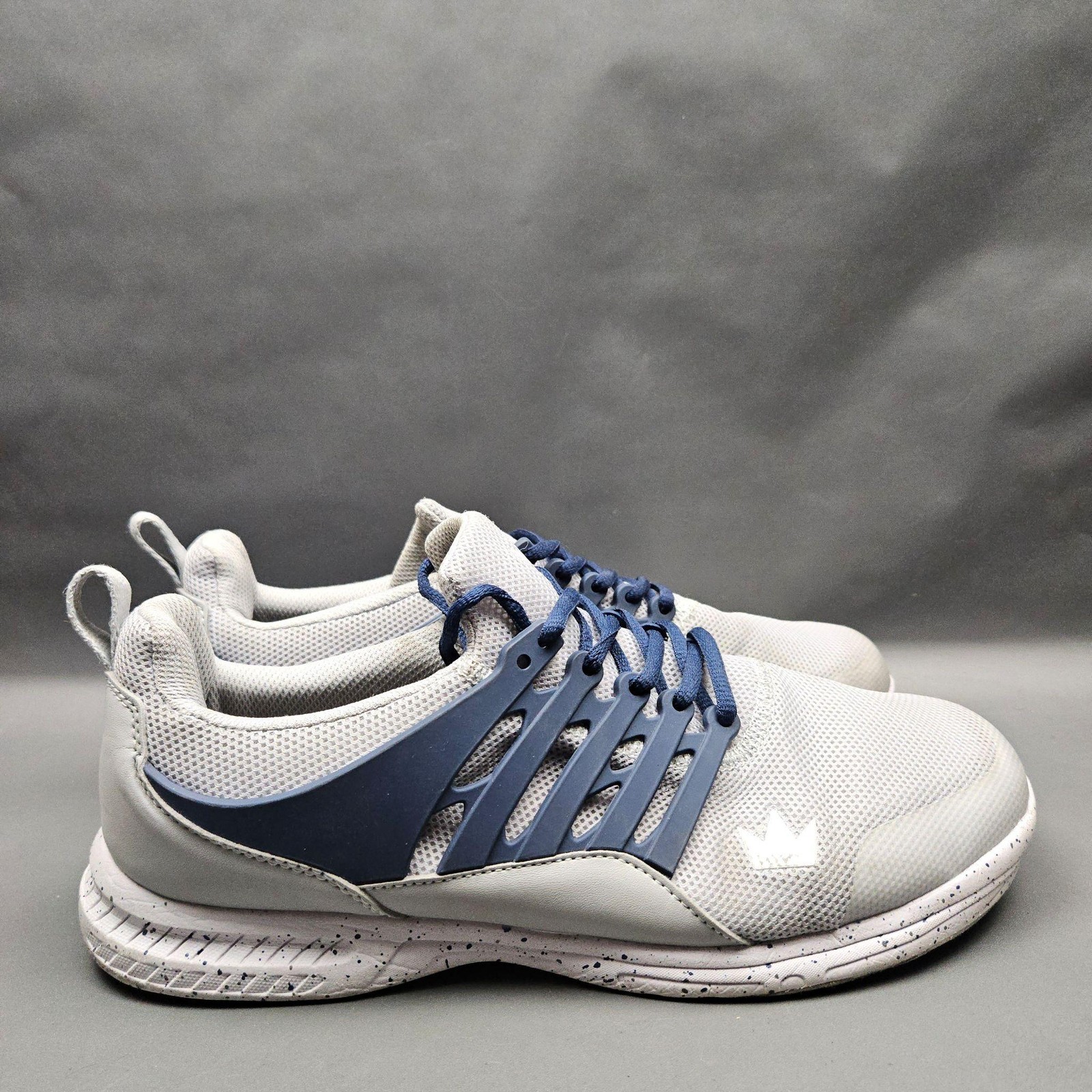Brunswick Avalanche Bowling Shoes Mens 10 Gray Blue Slide Sole Lace Up Sneakers