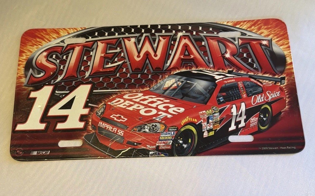 NASCAR Stewart Haas Racing #14 Steel License Plate 2009 Wincraft Made In USA NASCAR Stewart Haas Racing #14 Steel License Plate 2009 Wincraft Made In USA