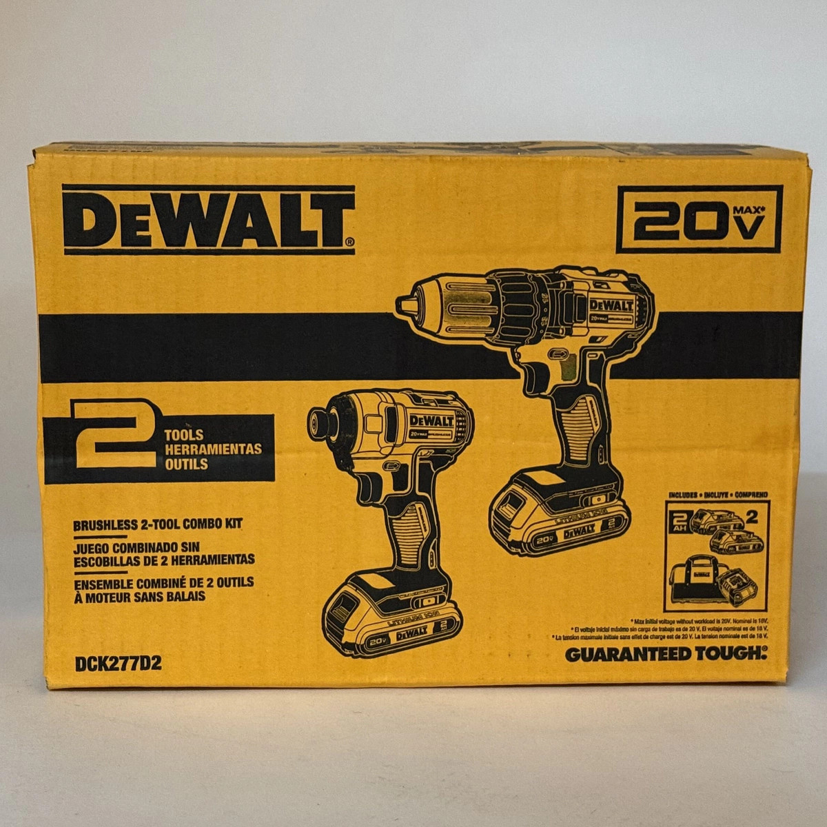 DEWALT DCK277D2 20V MAX Brushless Drill Impact Driver Kit 2 Batteries NEW