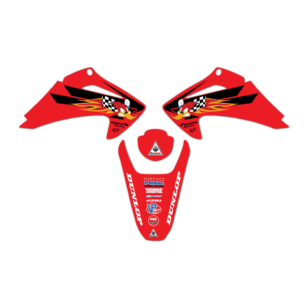 HONDA WOODY GRAPHICS CRF150/230  2003 2004 2005 2006 2007 MX DECALS STICKERS