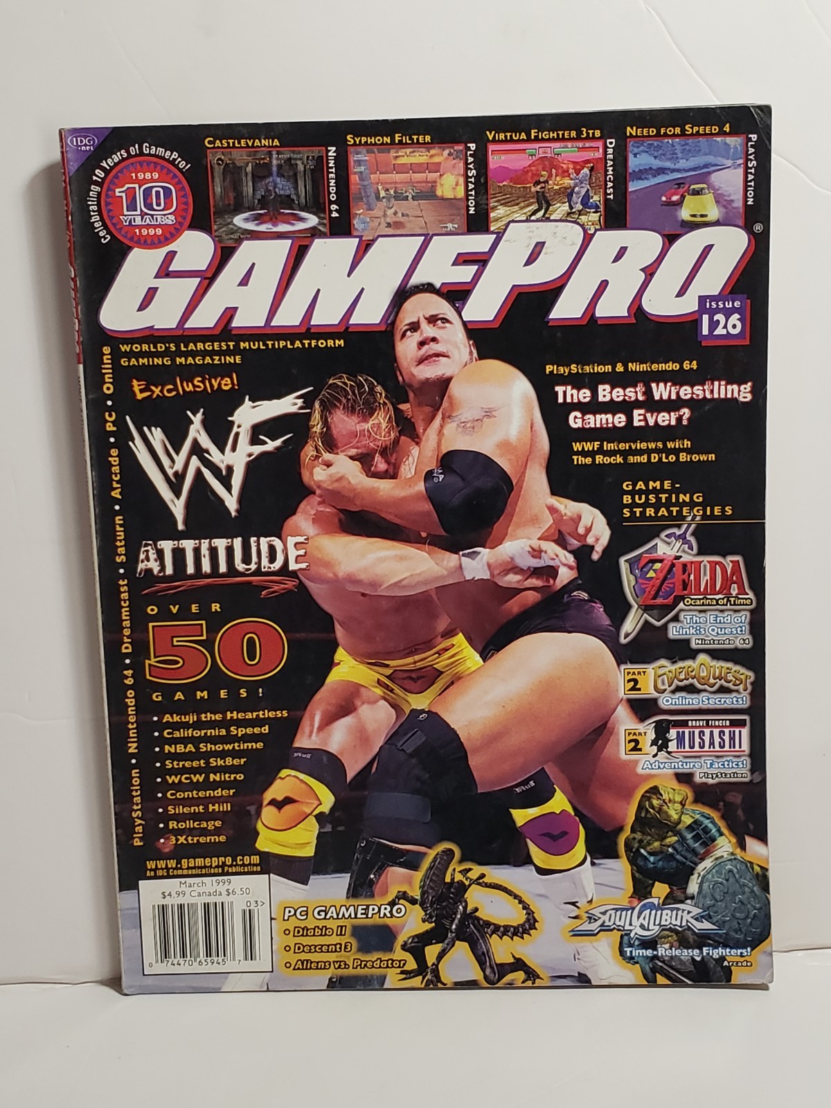 GamePro Issue 126 March 1999 Authentic WWF Attitude Zelda Illustrated Video Game GamePro Issue 126 March 1999 Authentic WWF Attitude Zelda Illustrated Video Game
