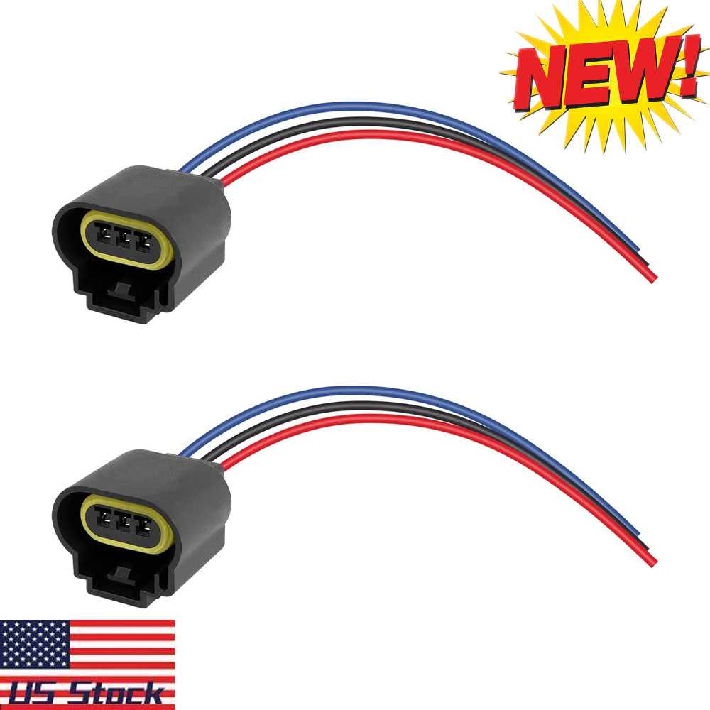 2PCS H13/9008 Headlight Connector with Wire Pigtail,Female/Male Headlight Socket
