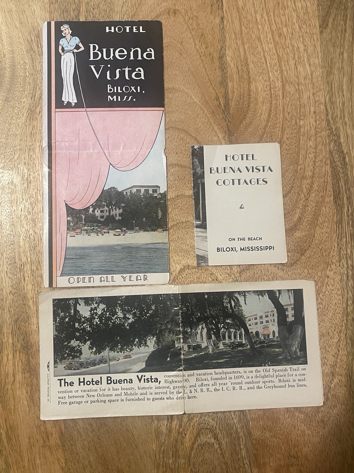 Vintage Advertising For Biloxi Miss Buena Vista Hotel.