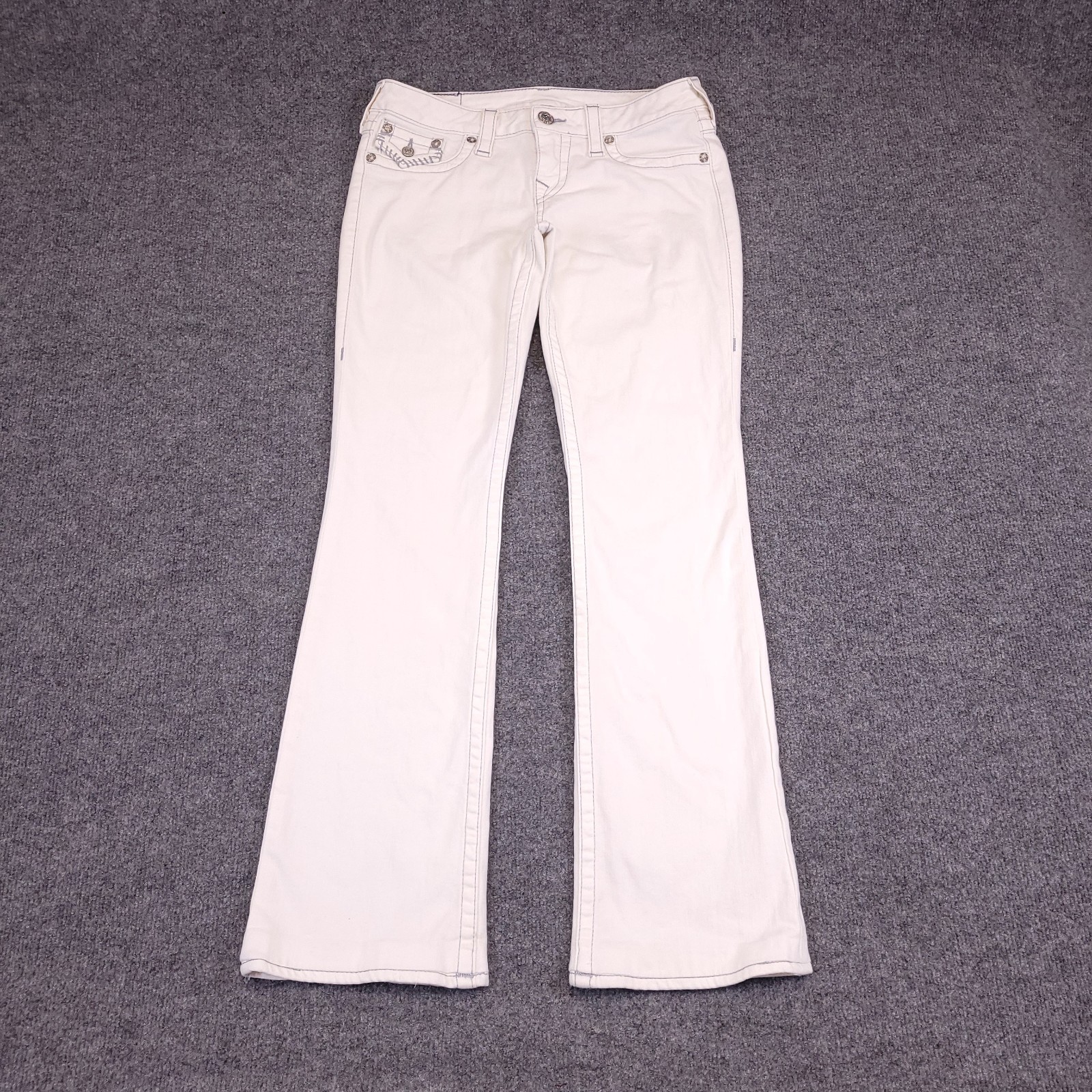 VTG True Religion World Tour Bootcut 31x31.5 Actual Sz Low Rise Back Flaps USA