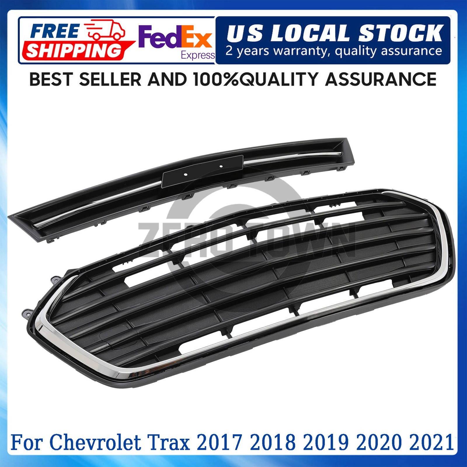 For Chevrolet Trax 2017 2018 2019 2020 2021 Front Upper & Lower Grille ABS Grill For Chevrolet Trax 2017 2018 2019 2020 2021 Front Upper & Lower Grille ABS Grill