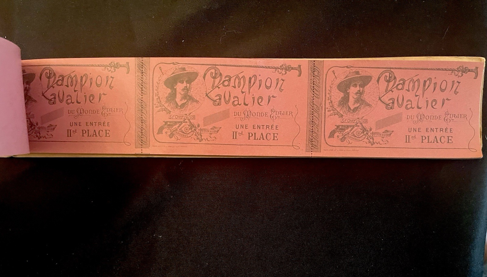 Antique French S.F. Cody Champion Cavalier Ticket Booklet 94 Original Tickets