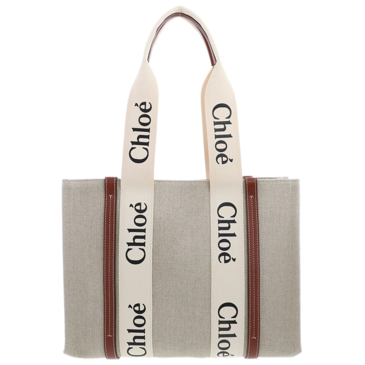 Chloe Woody Medium Tote Bag Tote Bag CHC22AS383I2690U linen canvas beige