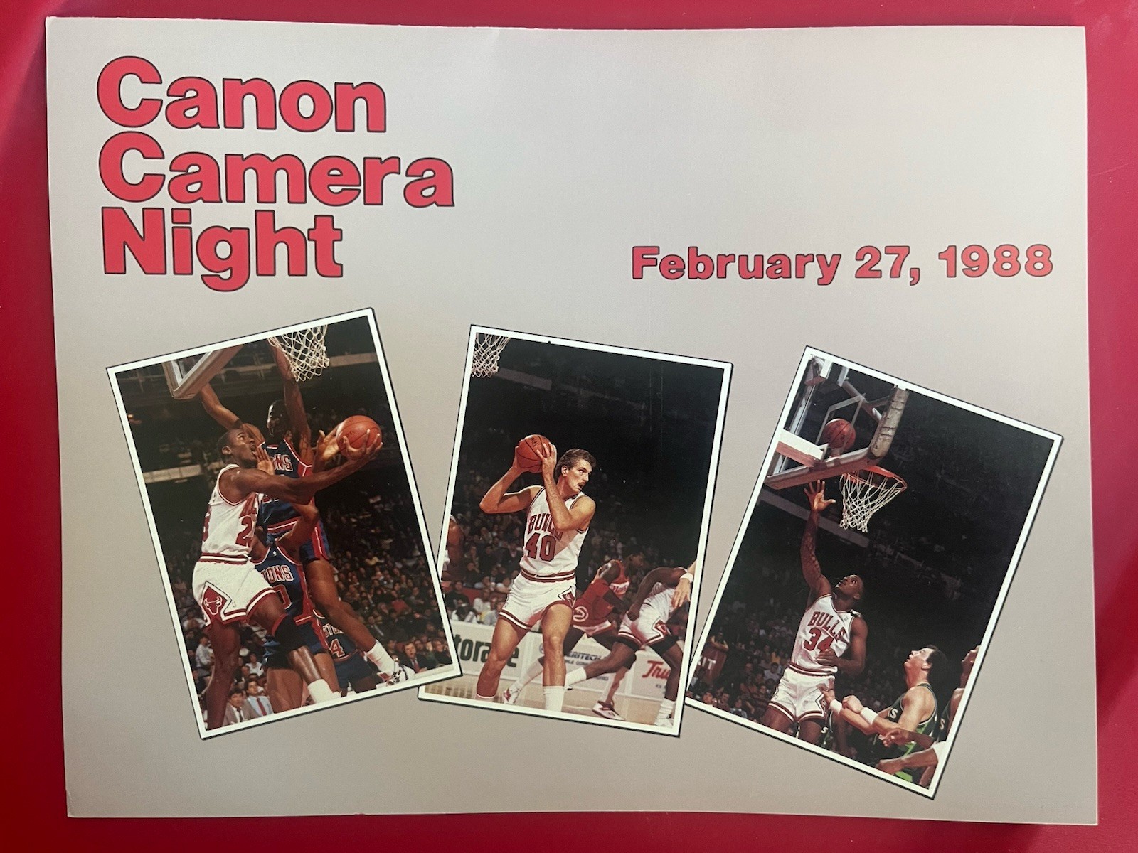 Vintage 1988 Chicago Bulls Canon Camera Night Program Michael Jordan MVP Year