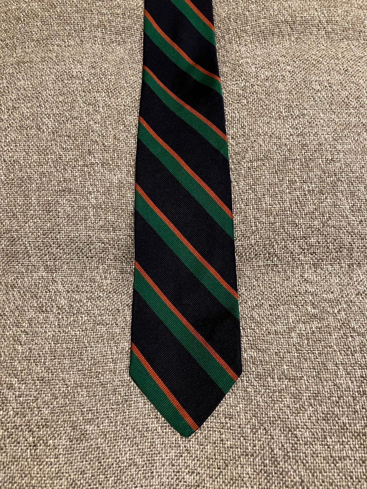 Vintage Brooks Brothers Tie - Blue with Green and Orange Stripe